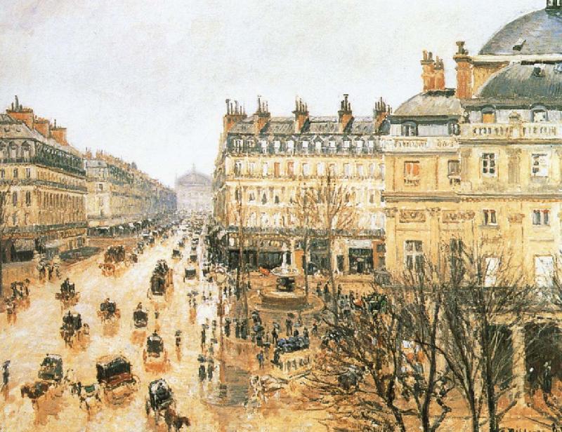 Camille Pissarro Theater Square, the French rain oil painting image